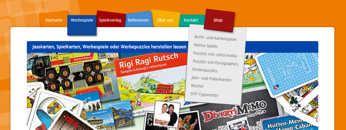 Example screenshot for a playful navigation